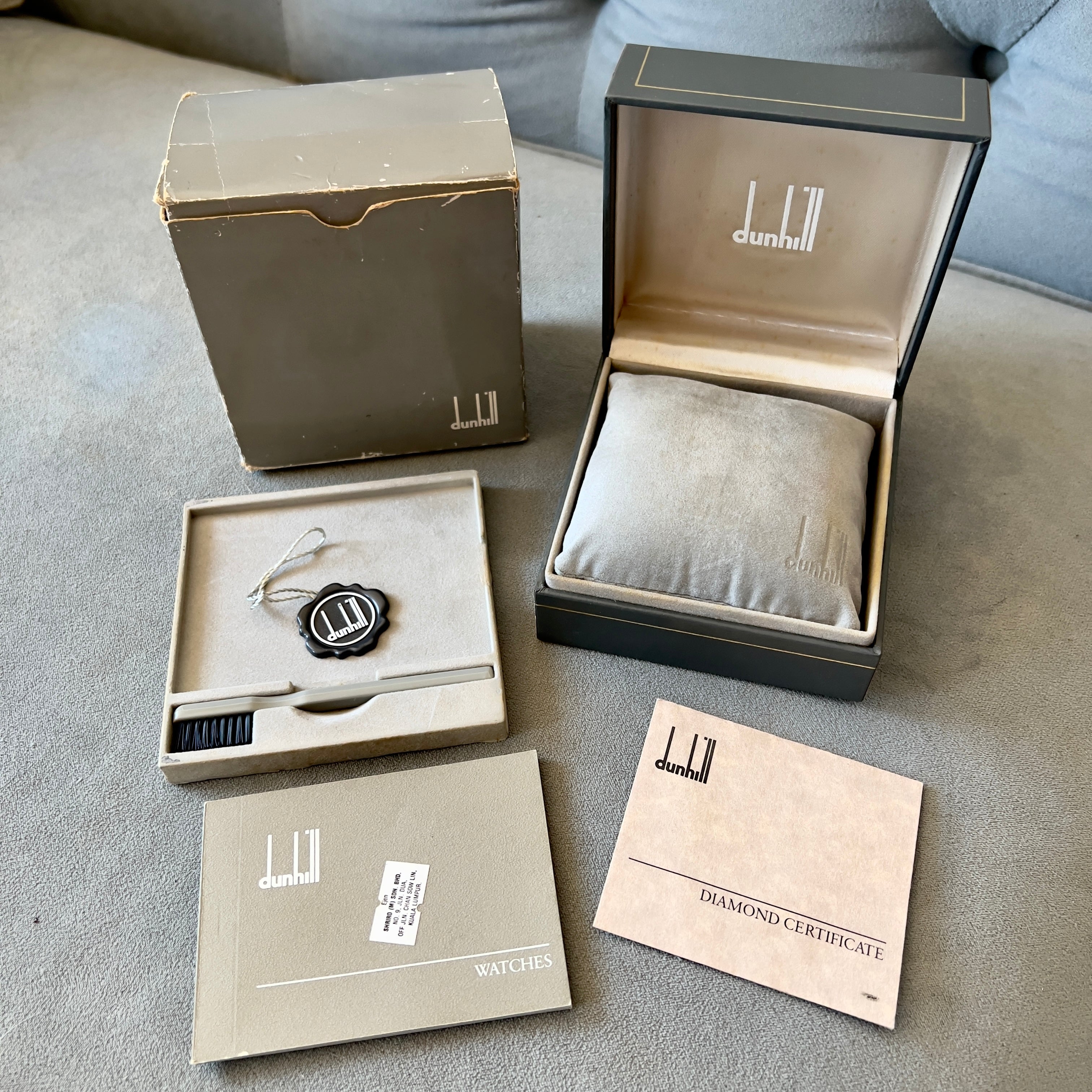 DUNHILL Box + Manual + Certificate + Hang Tag + Outer Box 