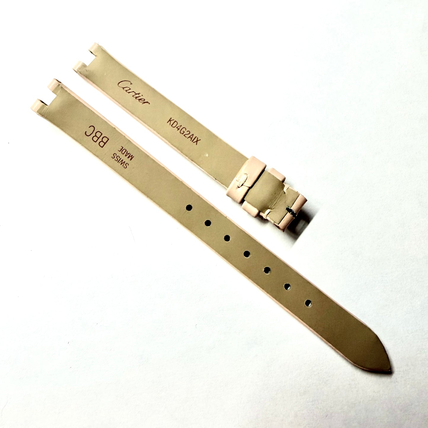 NEW CARTIER 10/9mm Light Pink Leather Strap Band