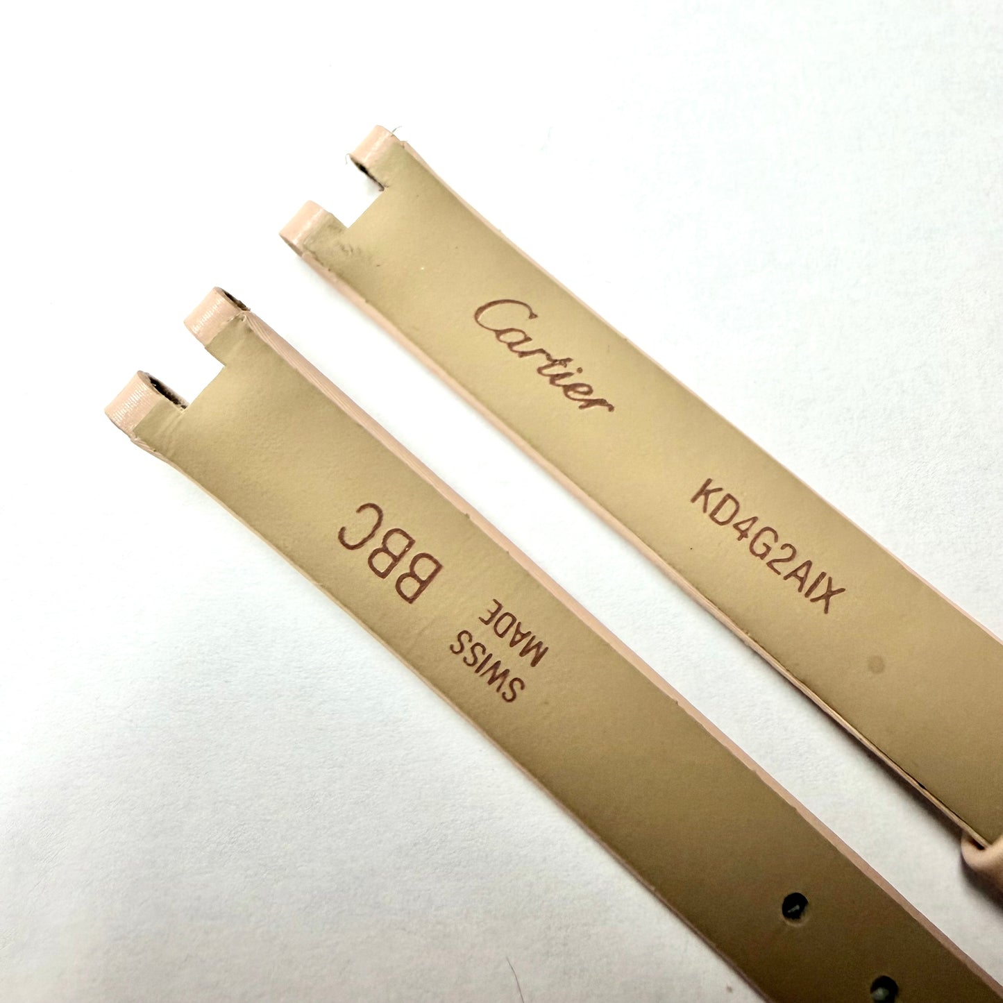 NEW CARTIER 10/9mm Light Pink Leather Strap Band