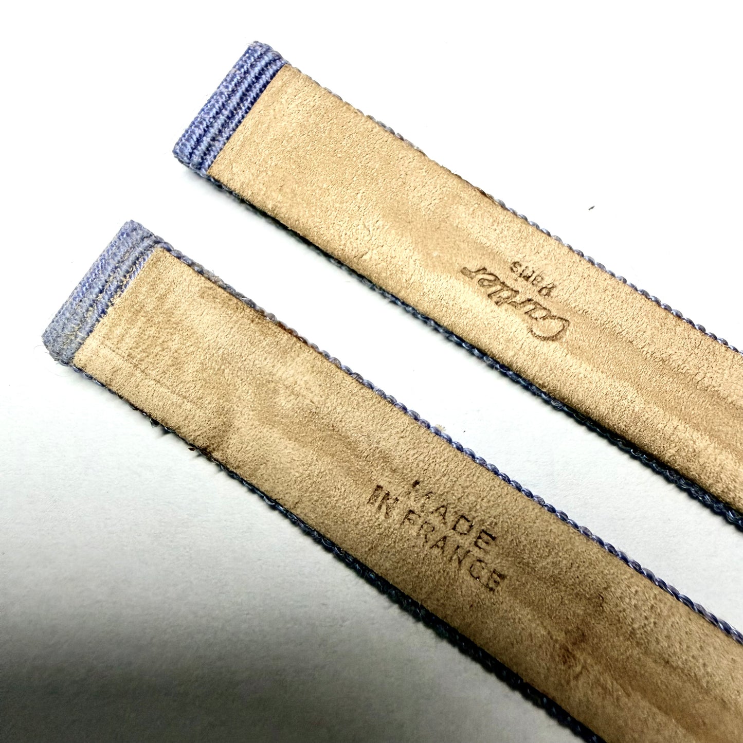 CARTIER 10/10mm Blue Fabric/Leather Strap Band