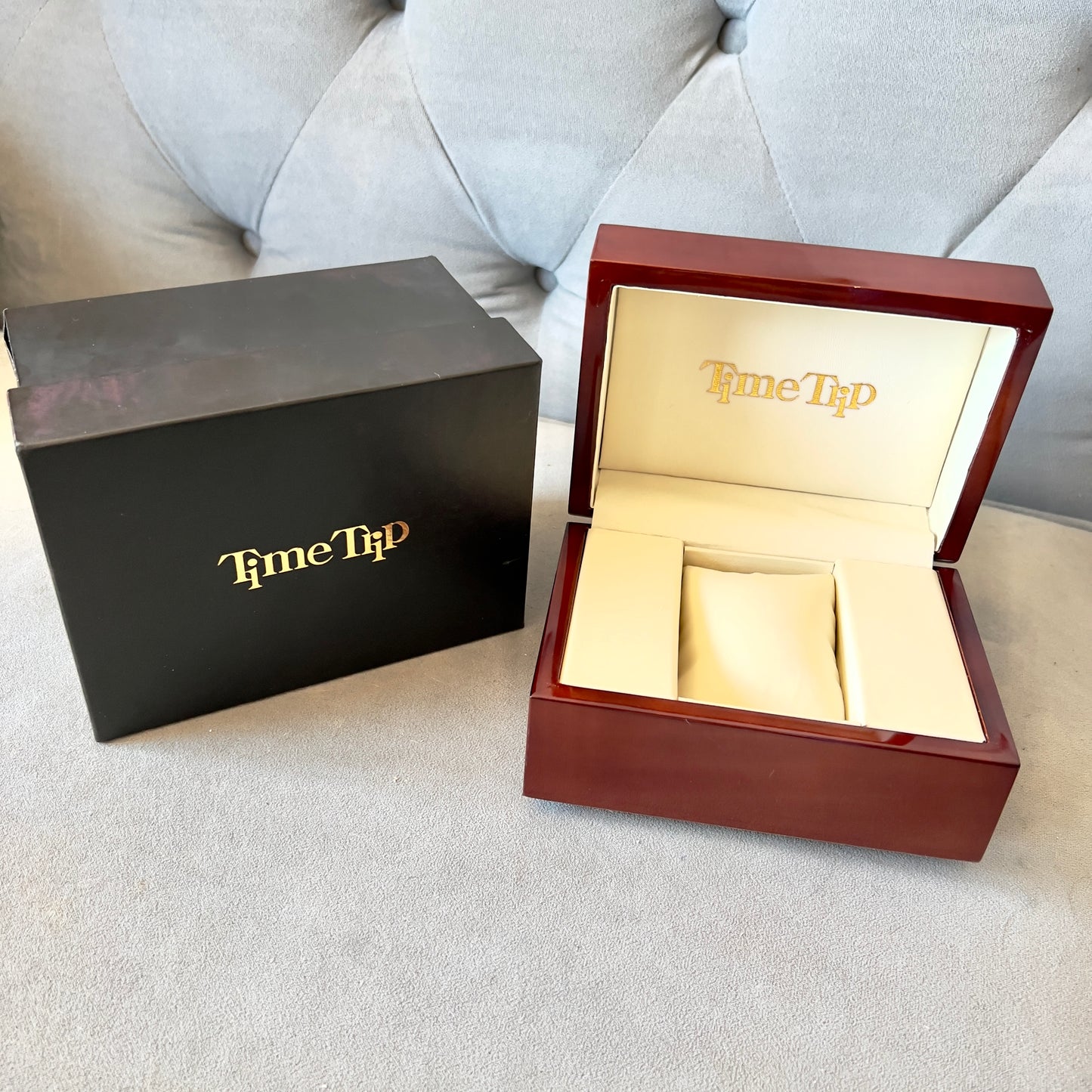 TIME TRIP Laminated Brown Wooden Box + Outer Box