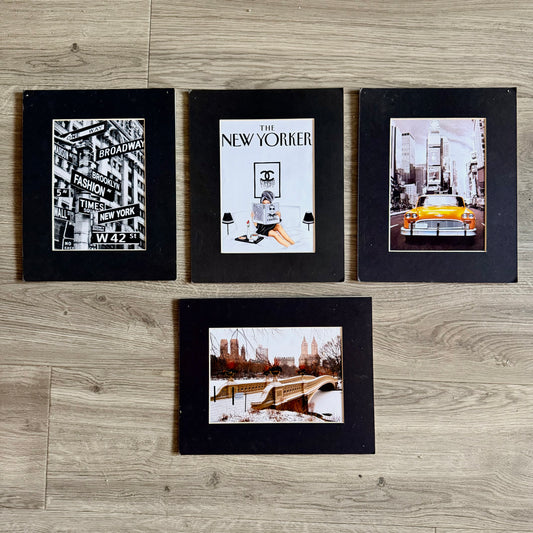 Set of 4 framed NYC wall art in black Pictures