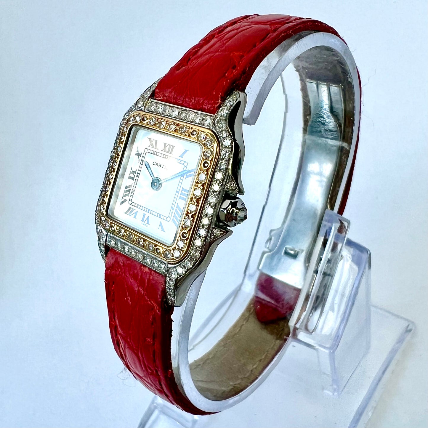 CARTIER PANTHERE 23mm Quartz 2 Tone 0.47TCW DIAMOND Watch