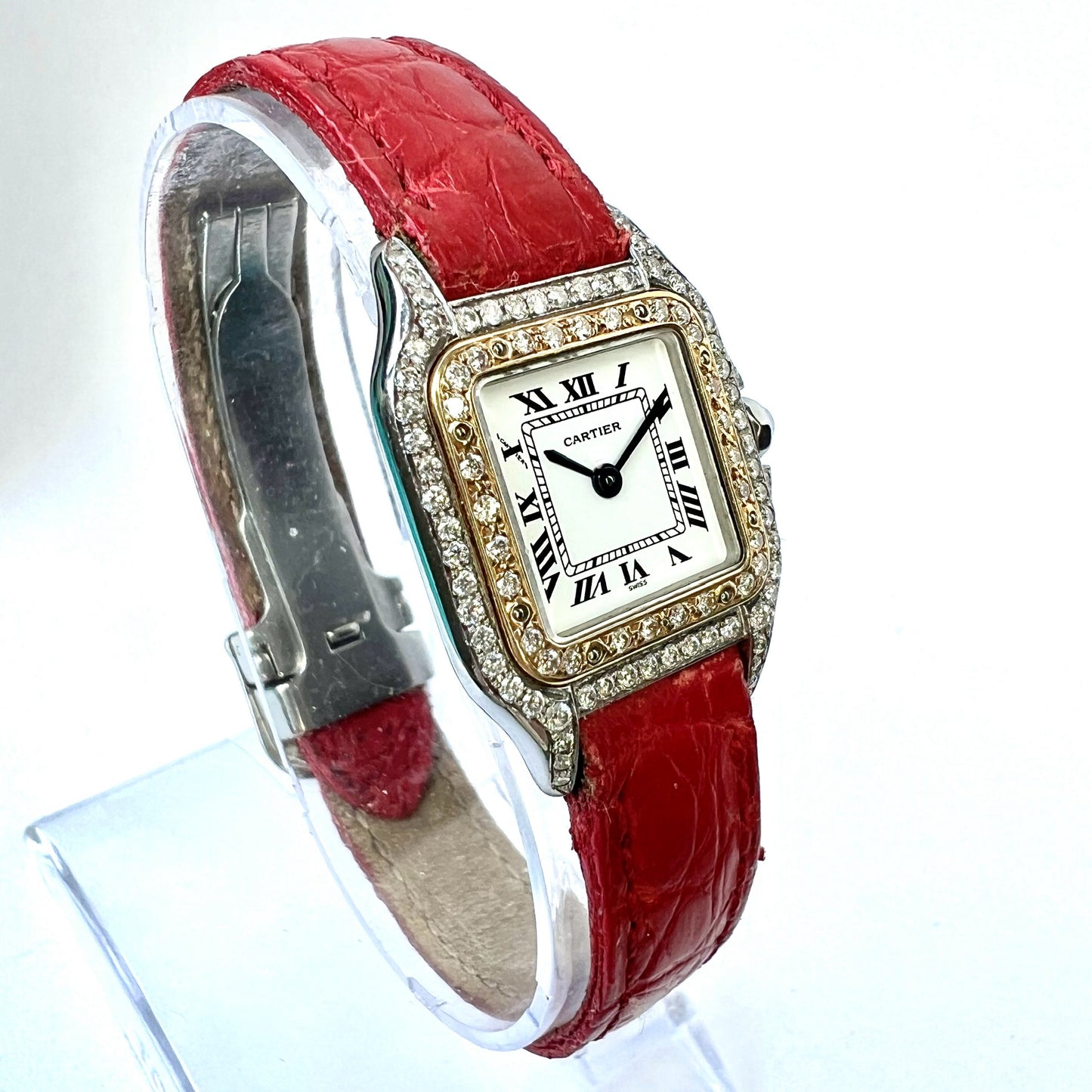 CARTIER PANTHERE 23mm Quartz 2 Tone 0.47TCW DIAMOND Watch