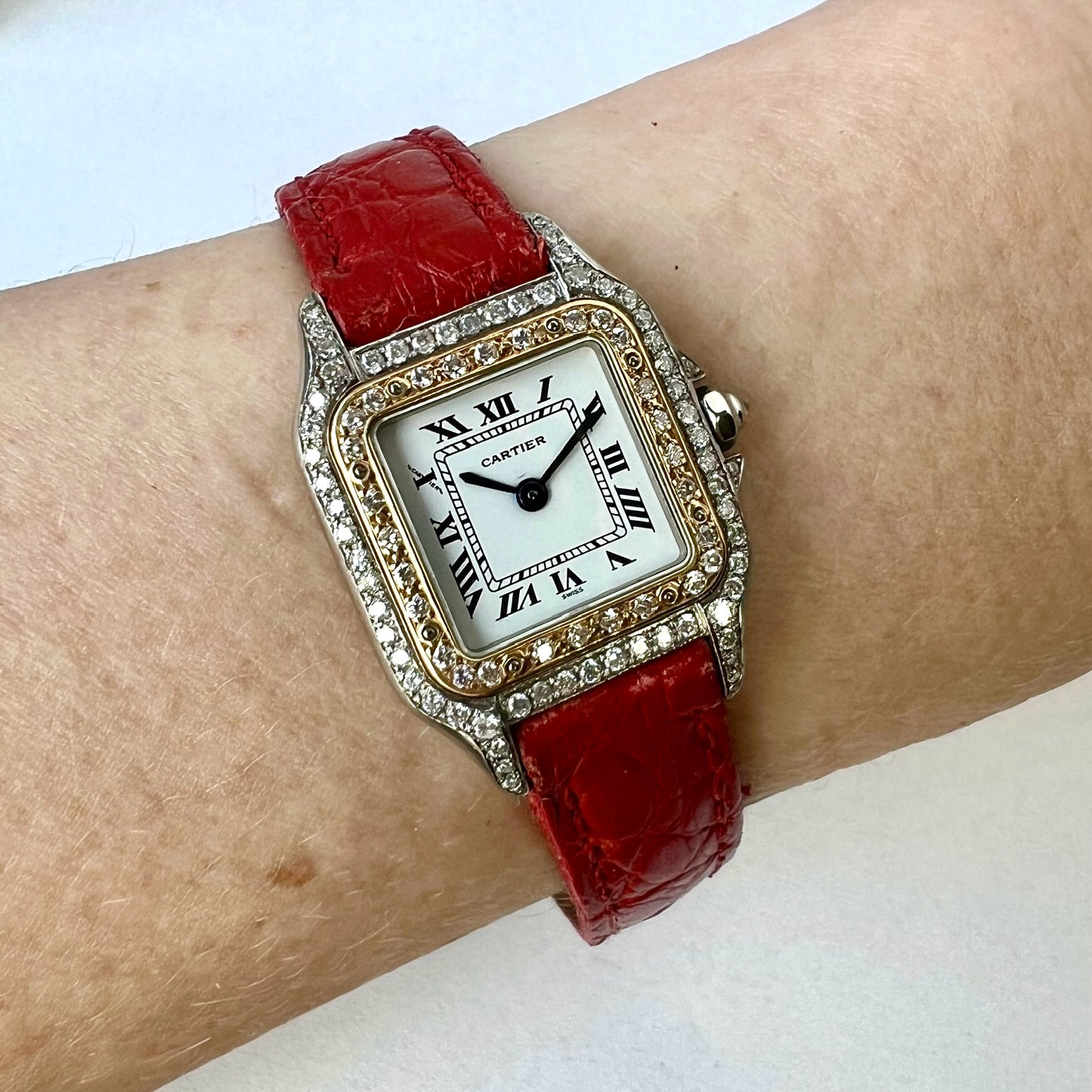 CARTIER PANTHERE 23mm Quartz 2 Tone 0.47TCW DIAMOND Watch