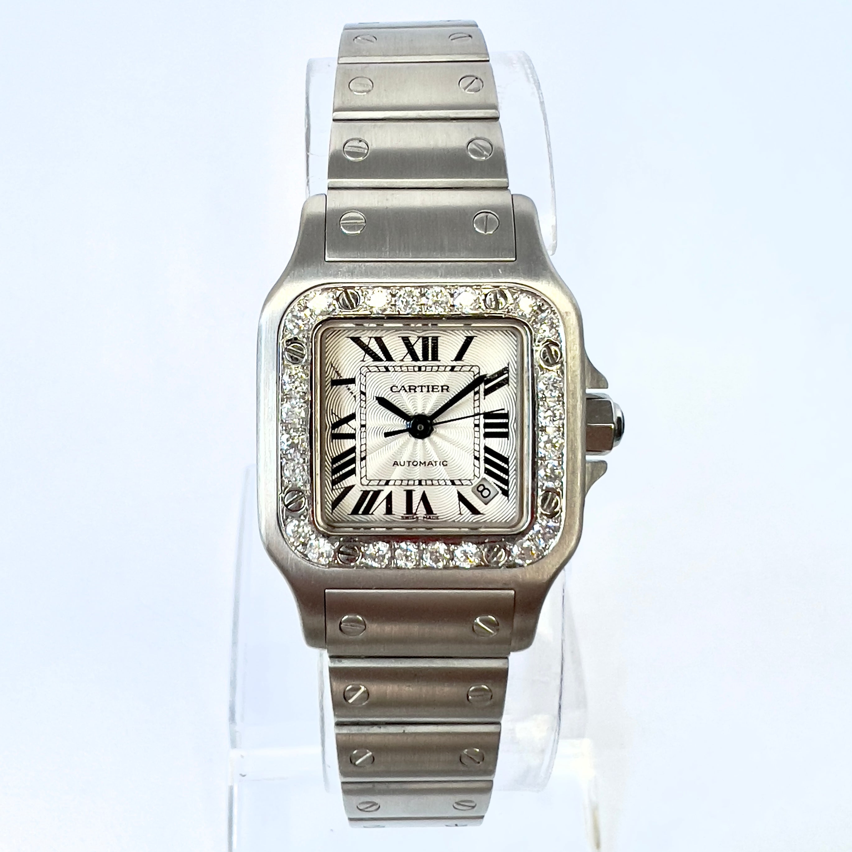 CARTIER SANTOS GALBEE 24mm Automatic Steel 0.69TCW Diamond Watch