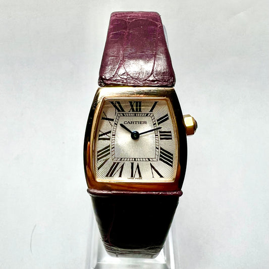CARTIER LA DONA Quartz 22mm 18K Rose Gold Watch Burgundy Band
