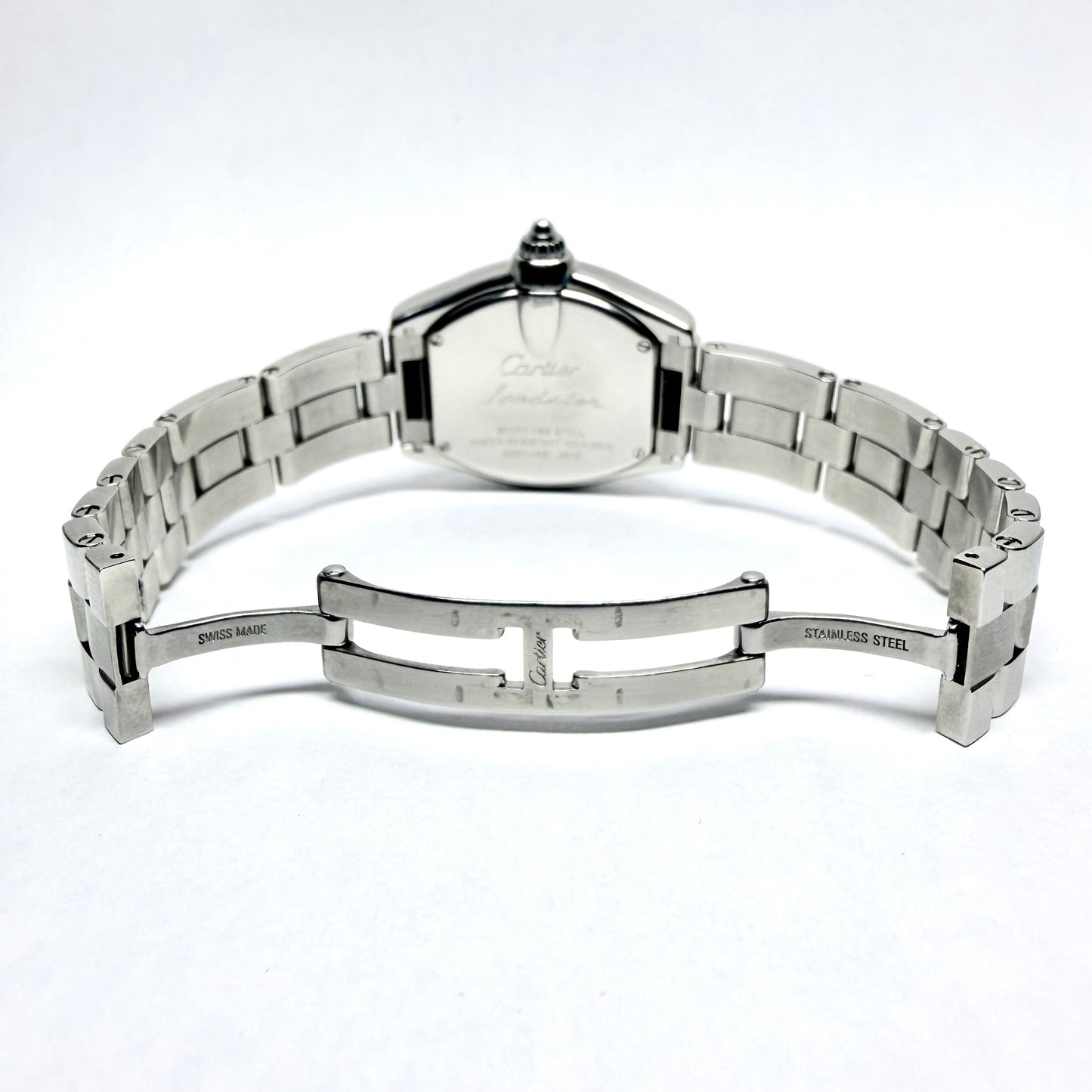 CARTIER ROADSTER Quartz 31mm Steel Watch Pink Dial
