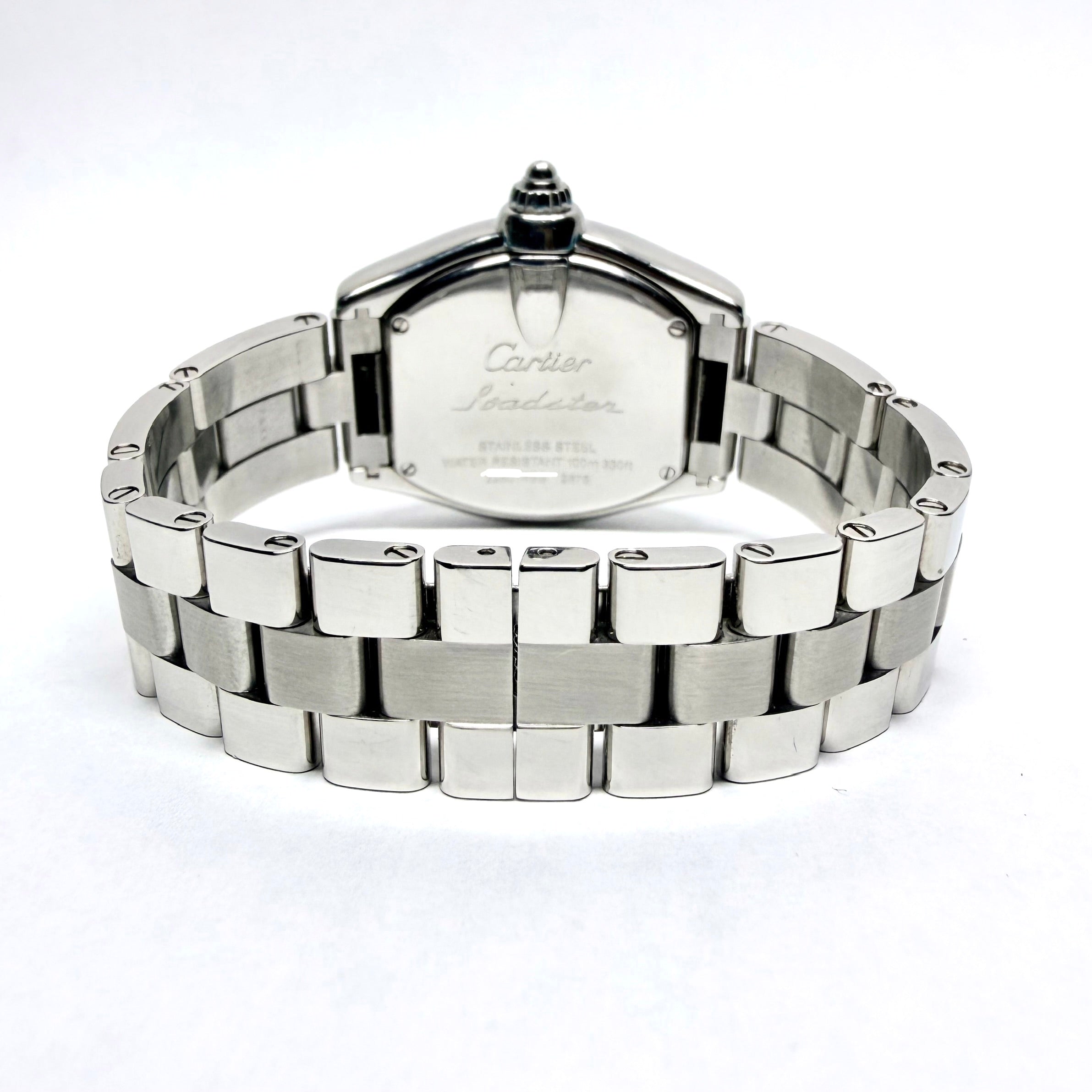 CARTIER ROADSTER Quartz 31mm Steel Watch Pink Dial | NATILUXIA