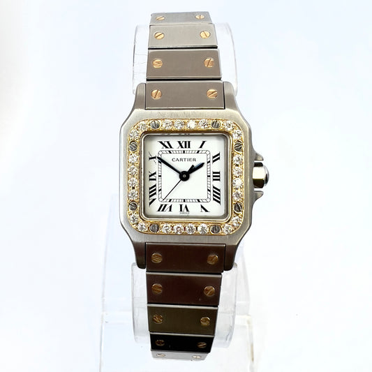 CARTIER SANTOS GALBEE 24mm Automatic 2 Tone 0.69TCW Diamond Watch