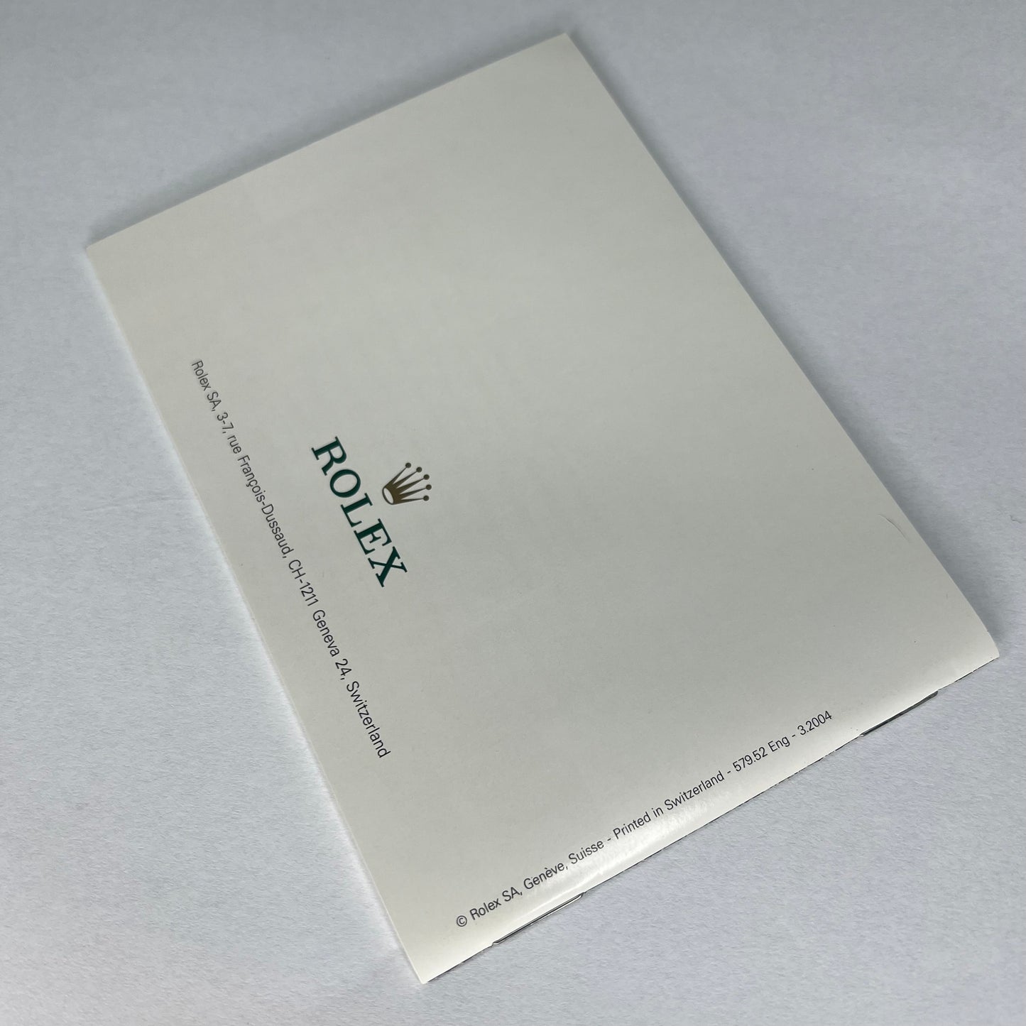 ROLEX OYSTER Booklet English 2004