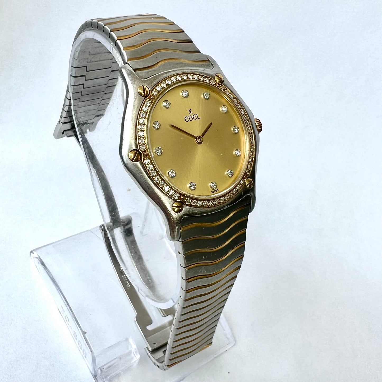 EBEL WAVE Quartz 33mm 2 Tone Diamond Watch