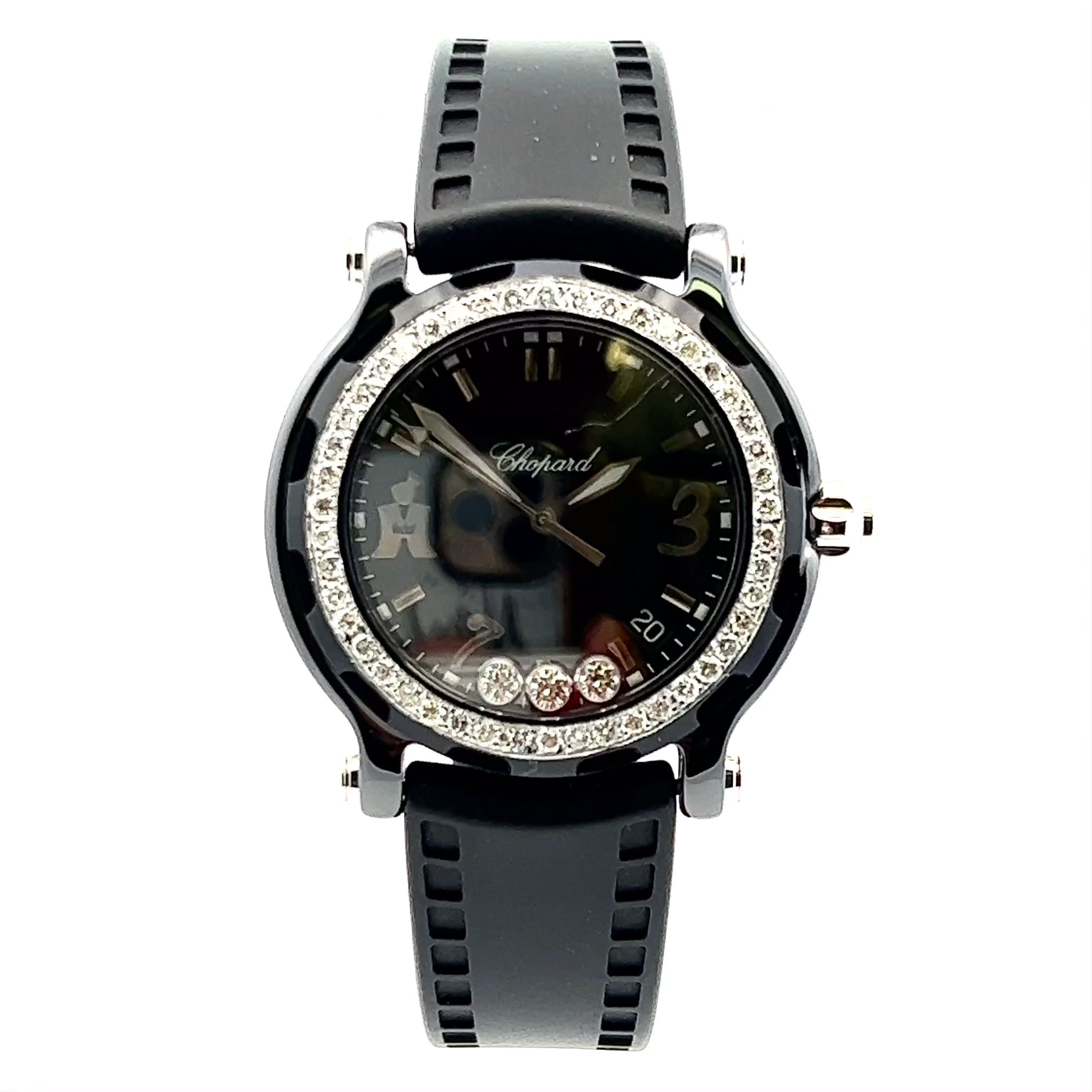 CHOPARD LMD EDIT. Quartz Steel 38mm 3 Floating DIAMONDS 1.15TCW