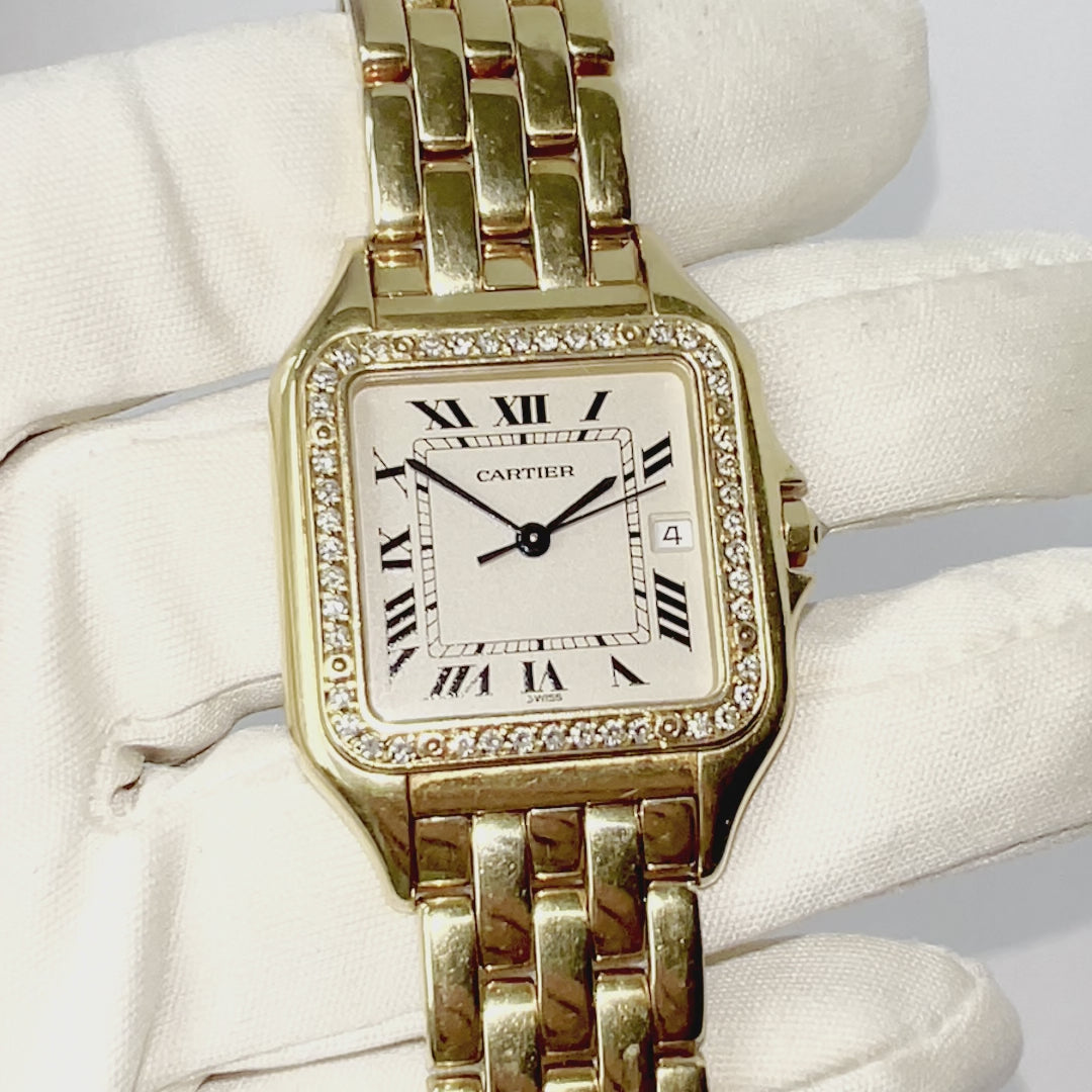 CARTIER PANTHERE 27mm 18K Yellow Gold 0.50TCW DIAMOND Watch