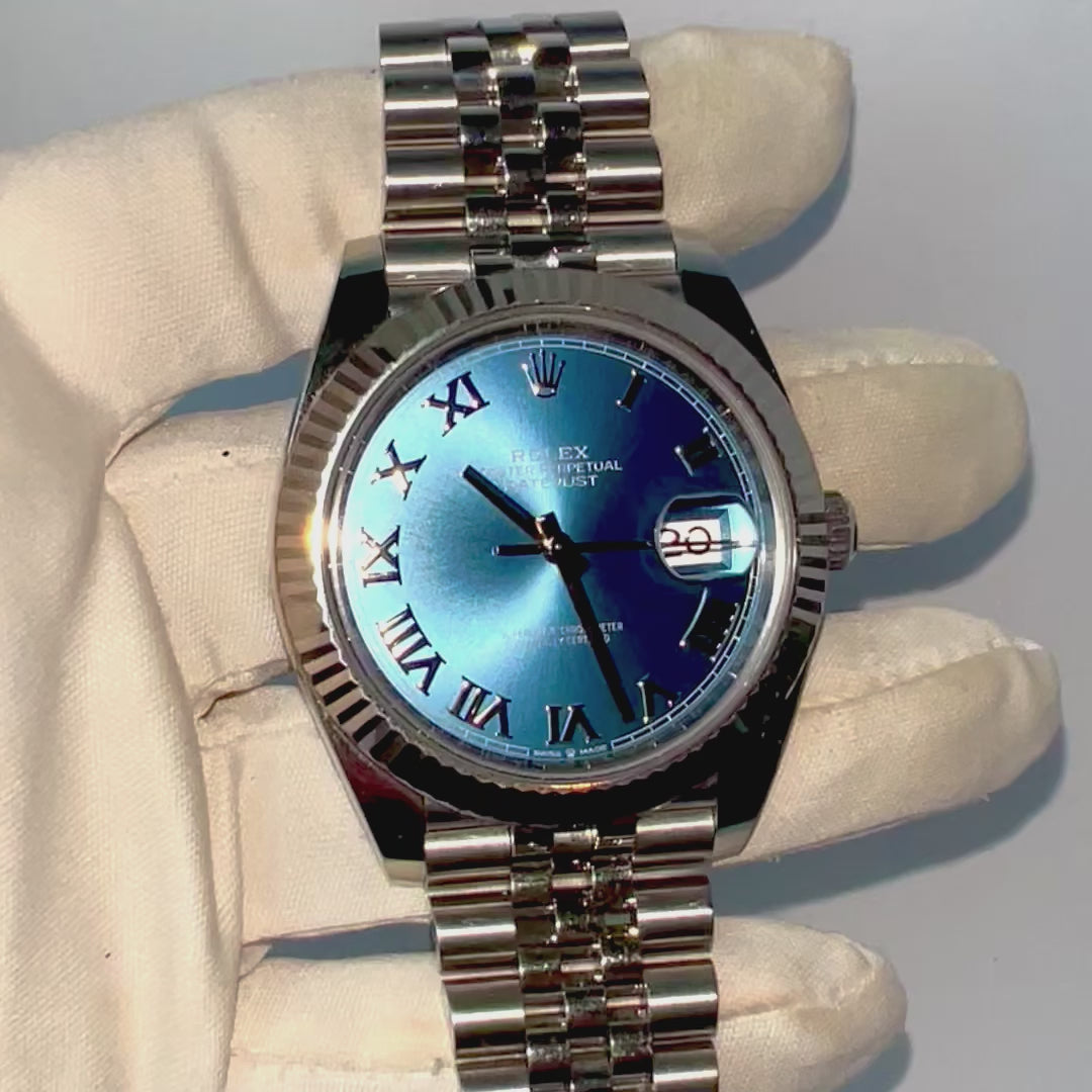 ROLEX Oyster Perpetual DATEJUST II Automatic 41mm Steel Watch Blue