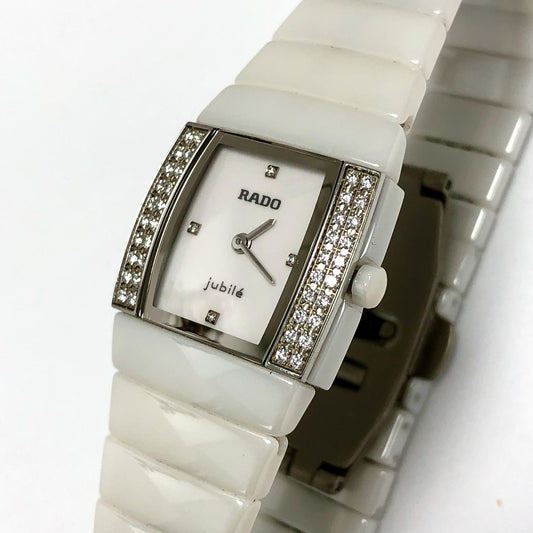 RADO SINTRA JUBILÈ Quartz 22mm Steel, White High-Tech Ceramics & Titanium Factory Diamond Watch