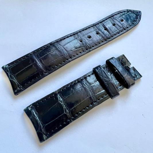 DE BETHUNE 22/19mm Navy Blue Crocodile Skin Strap Band