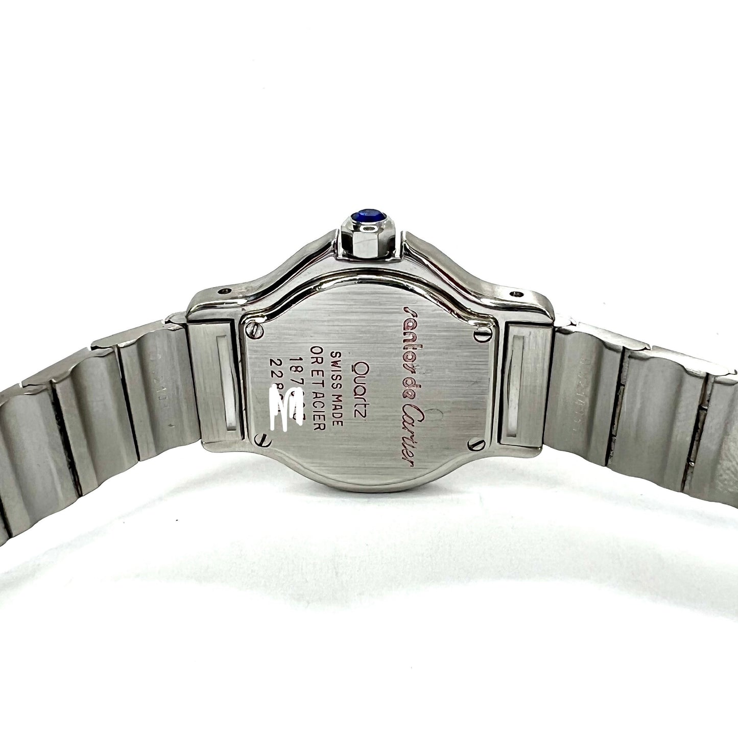CARTIER SANTOS OCTAGON 25mm Quartz 2 Tone 0.40TCW Diamond Watch 