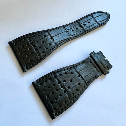 ROGER DUBUIS 32/17mm Black Crocodile Skin Strap Band