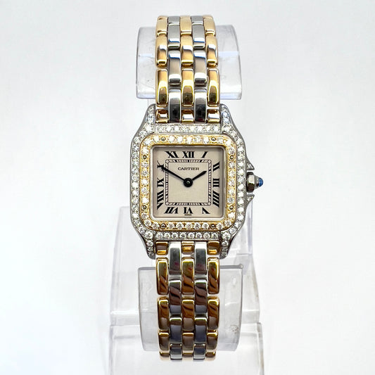 CARTIER PANTHERE Quartz 23mm 3 Row Gold 0.87TCW DIAMOND Watch