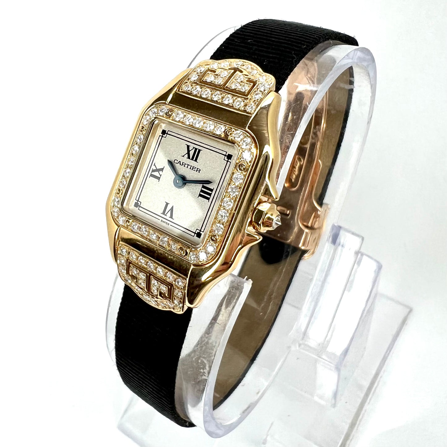 CARTIER PANTHERE Art Deco 23mm Quartz 18K Yellow Gold ~1.15TCW Diamond Watch