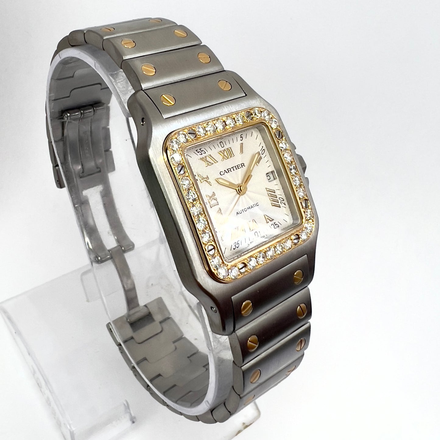 CARTIER SANTOS GALBEE 29mm Automatic 2 Tone 0.75TCW DIAMOND Watch  NEW Model