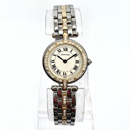 CARTIER PANTHERE VENDOME 24mm Quartz 1 Row Gold 0.67TCW Diamond Watch