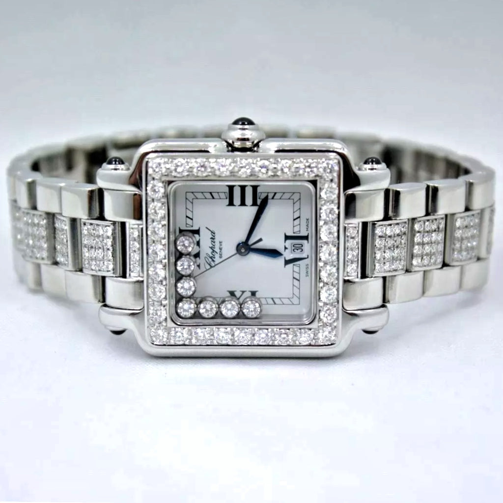 CHOPARD HAPPY SPORT Quartz 27mm 7 Floating DIAMONDS, Diamond Bezel