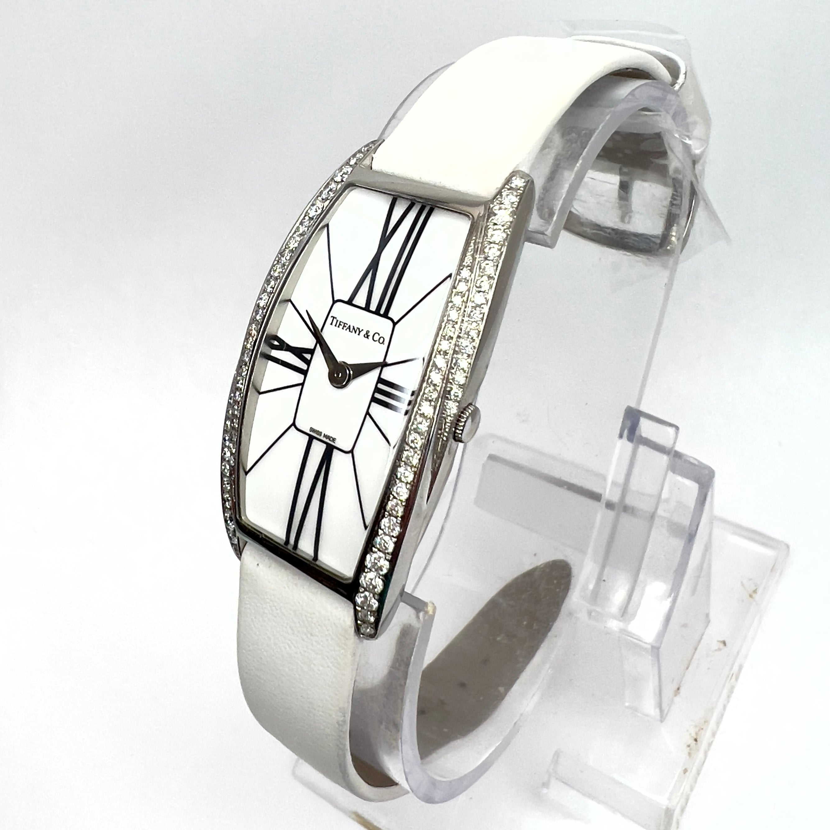 TIFFANY & CO. GEMEA Quartz 22mm Steel 0.57TCW Graduated DIAMOND Bezel Watch