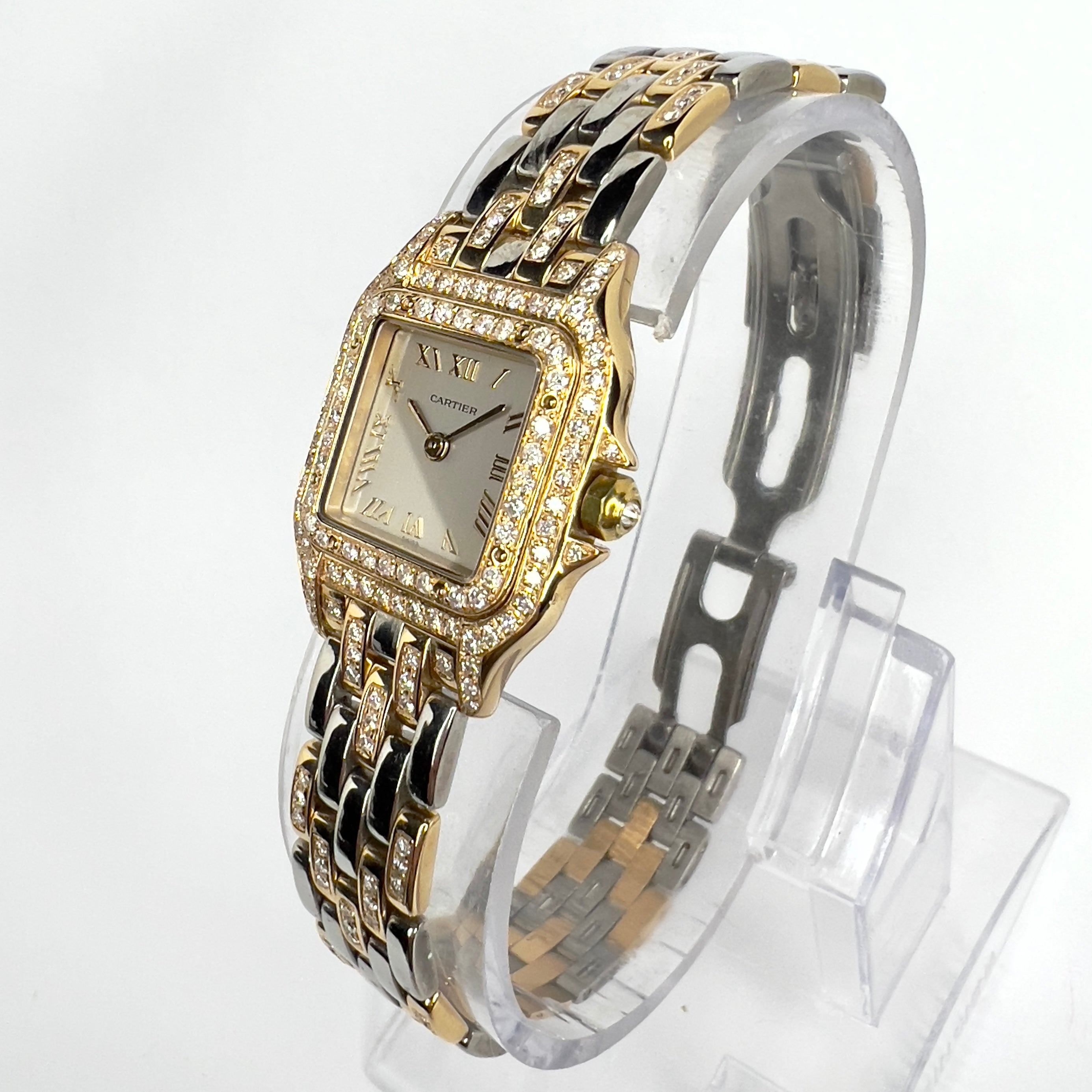 CARTIER PANTHERE Limited Edition Quart 23mm 2 Tone 1.96TCW Diamond