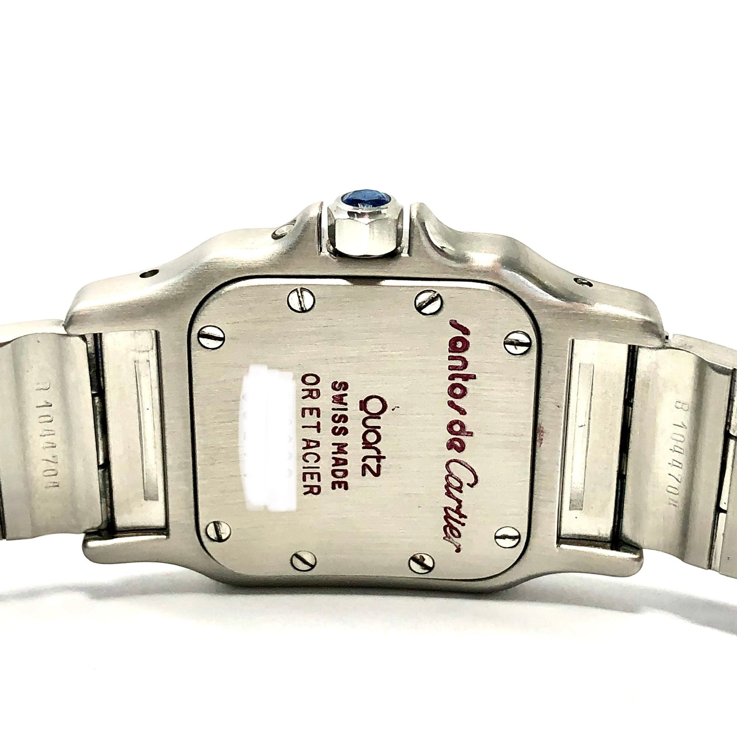 CARTIER SANTOS GALBEE 24mm Quartz Moon Phase 2 Tone Watch 0.54TCW Diamond Bezel