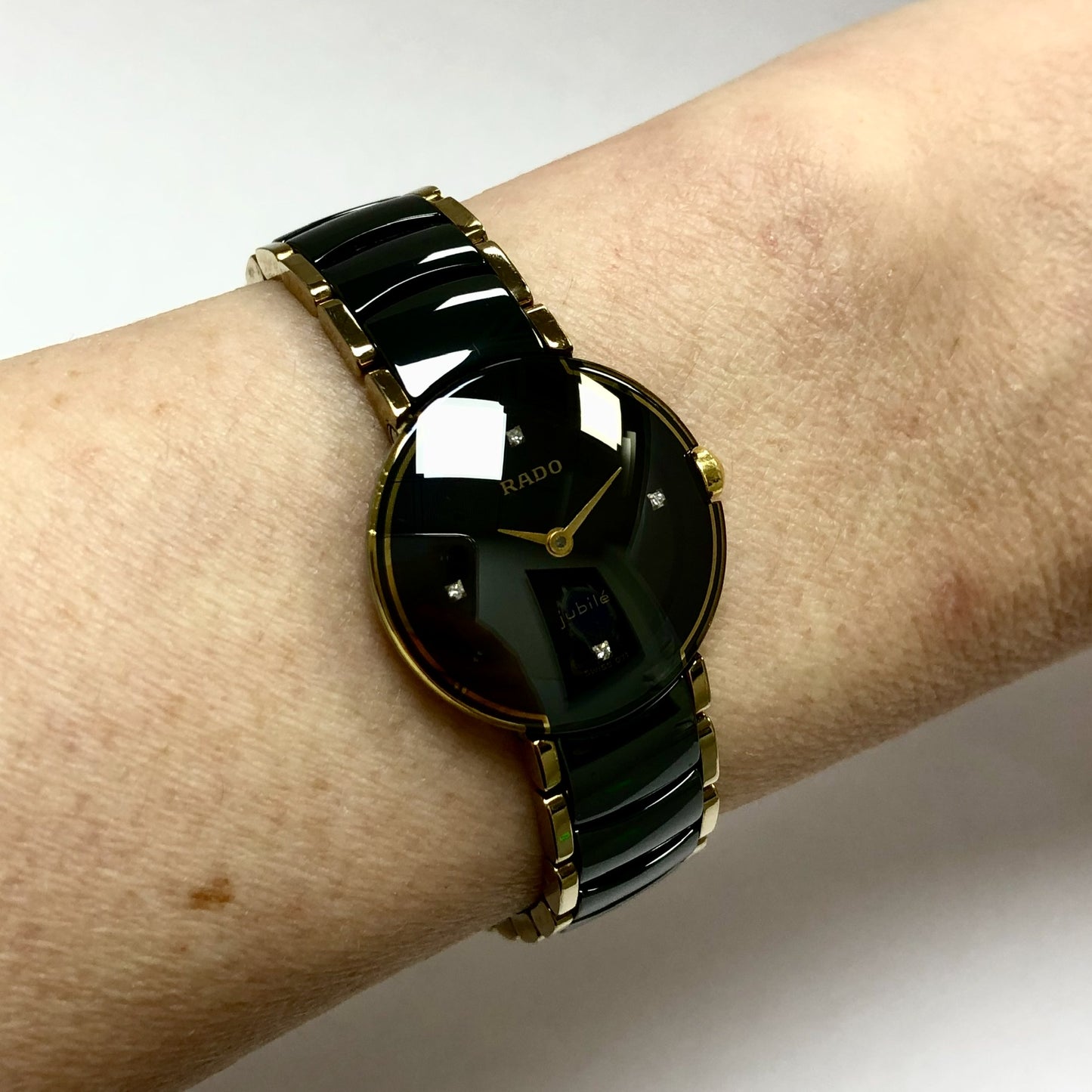 RADO JUBILÉ Quartz 23mm Black High-Tech Ceramics & Steel Diamond Dial Watch
