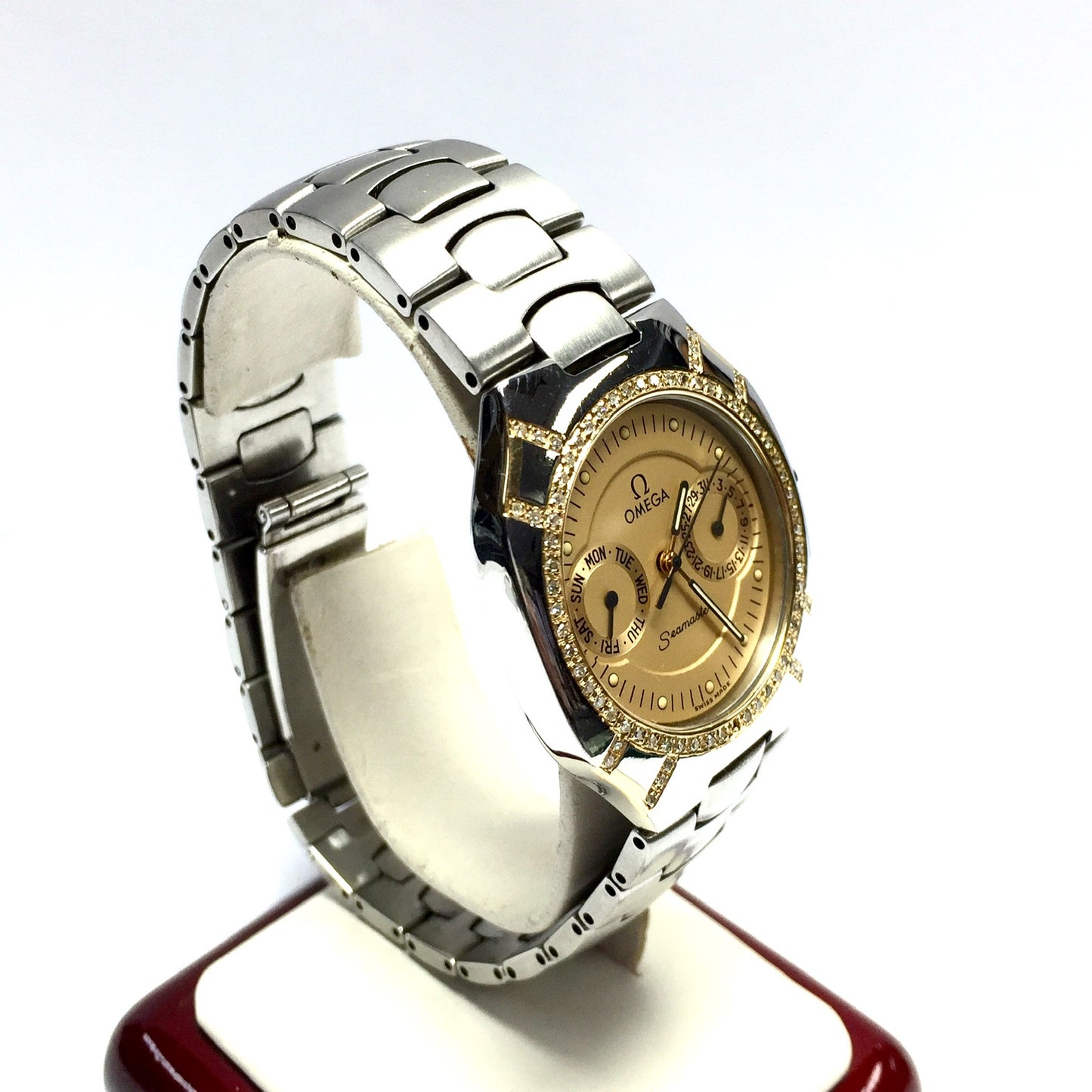 OMEGA SEAMASTER POLARIS Quartz 32mm 2 Tone Diamond Watch