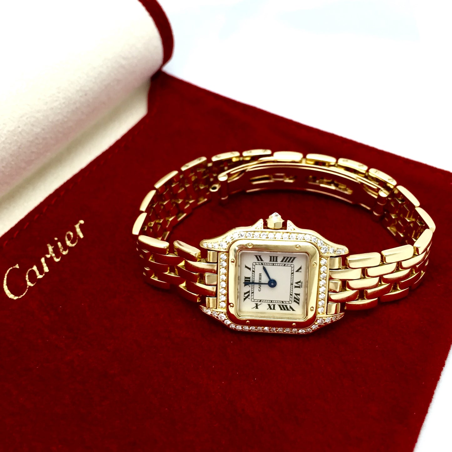 CARTIER PANTHERE Quartz 23mm 18K Yellow Gold 0.70TCW DIAMOND Watch