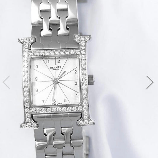 HERMÈS HEURE H Quartz 25mm Steel 0.9TCW DIAMOND Watch