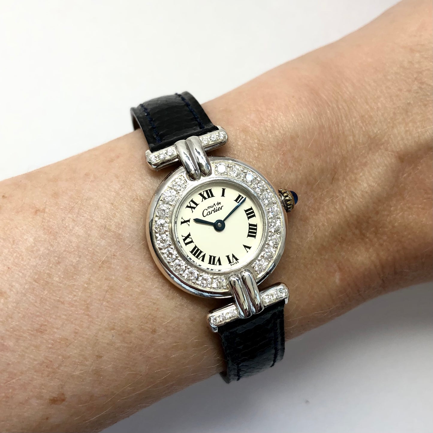 CARTIER COLISÈE Quartz 24mm 925 Silver 0.87TCW Diamond Watch