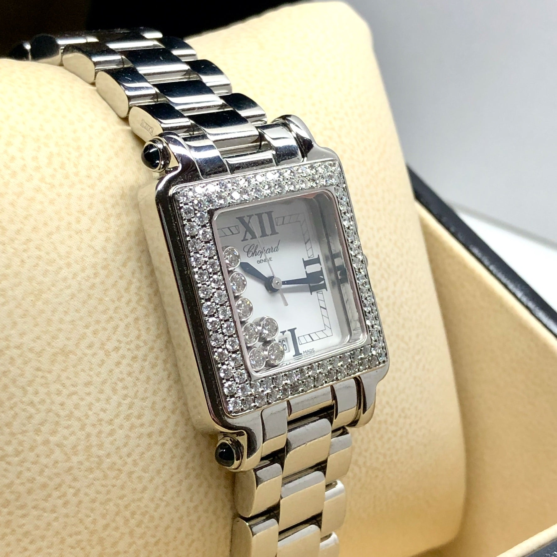 CHOPARD HAPPY SPORT Steel 27mm 7 Floating DIAMONDS 2.5TCW Diamond