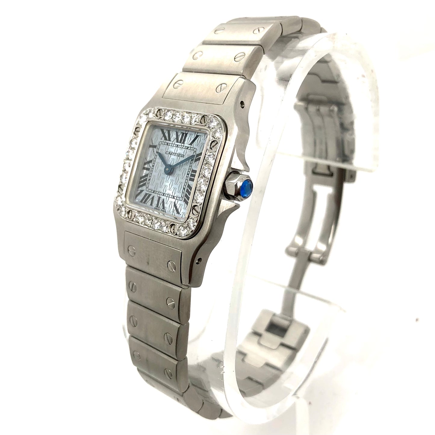 CARTIER SANTOS GALBEE 24mm Quartz Steel 0.65TCW Watch NEW Model