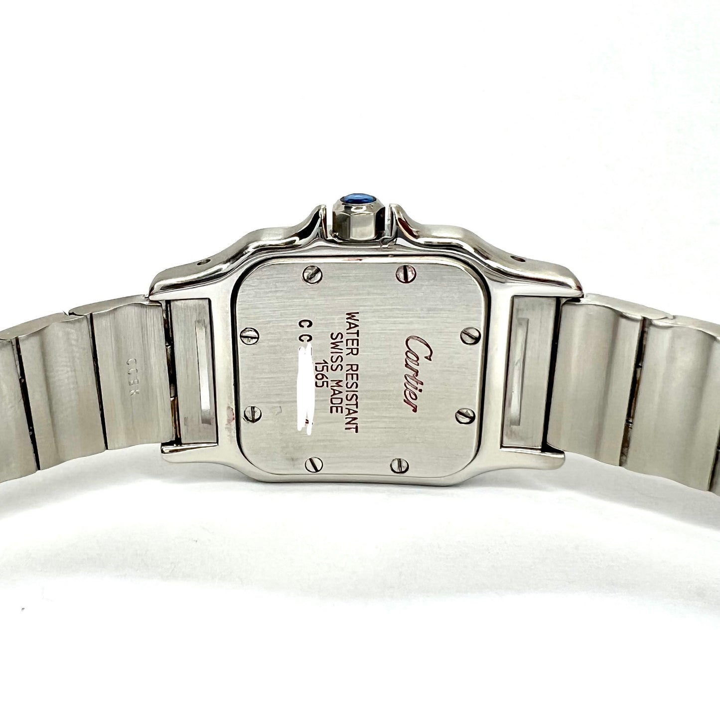 CARTIER Santos Galbee 24mm Quartz Steel Watch 0.69TCW DIAMOND Bezel