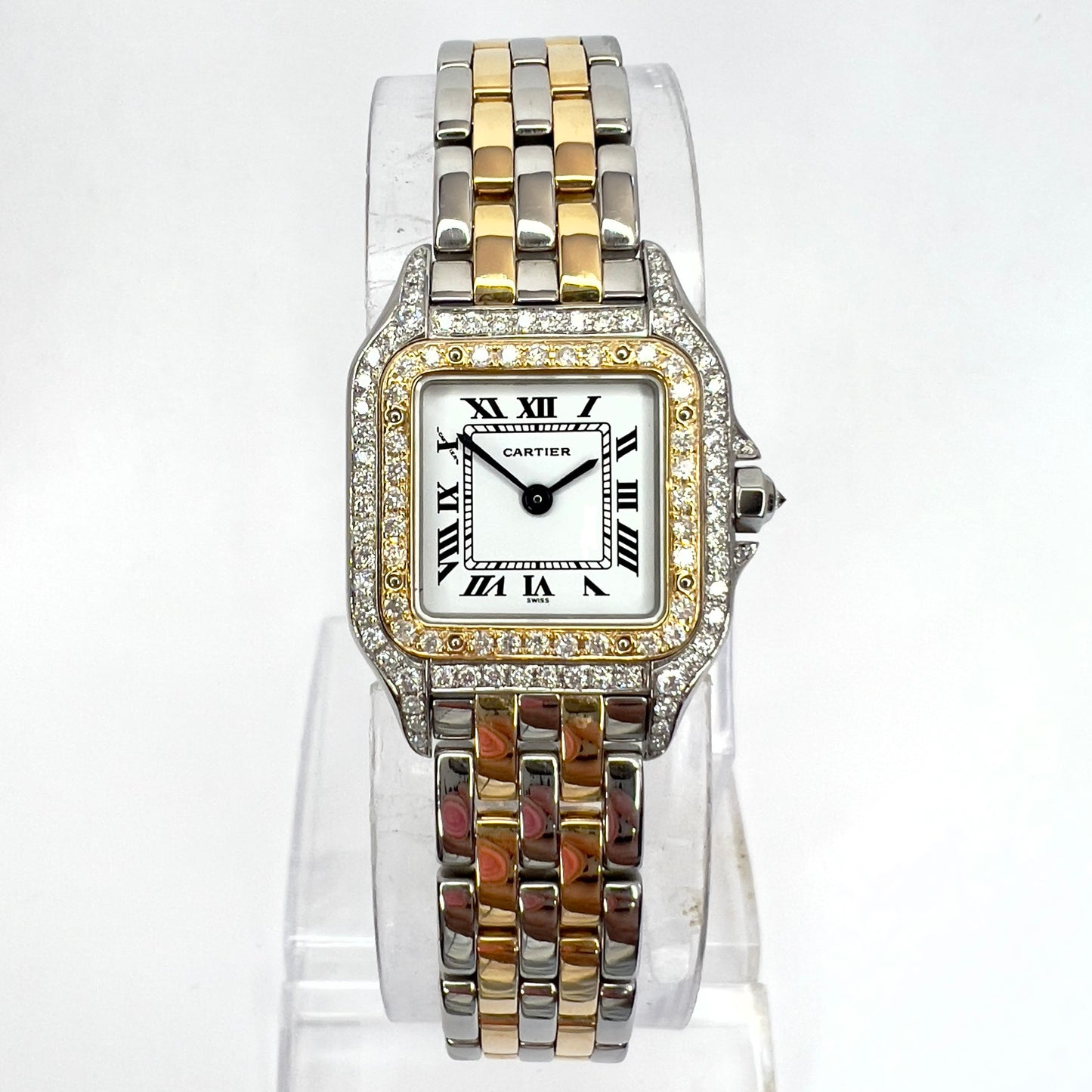 CARTIER PANTHERE Quartz 23mm 2 Row Gold 0.90TCW DIAMOND Watch