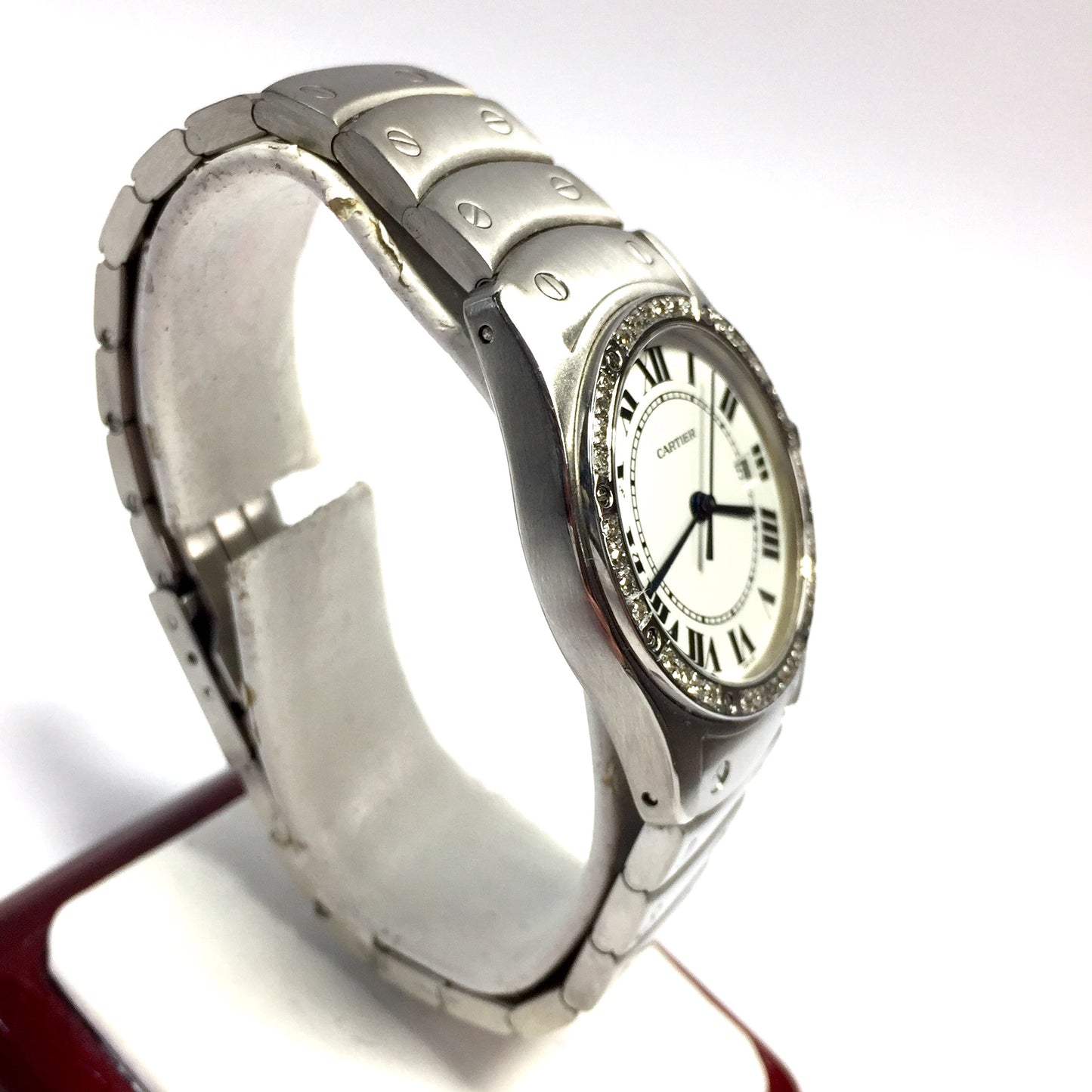 CARTIER COUGER Quartz 30mm Steel Diamond Watch
