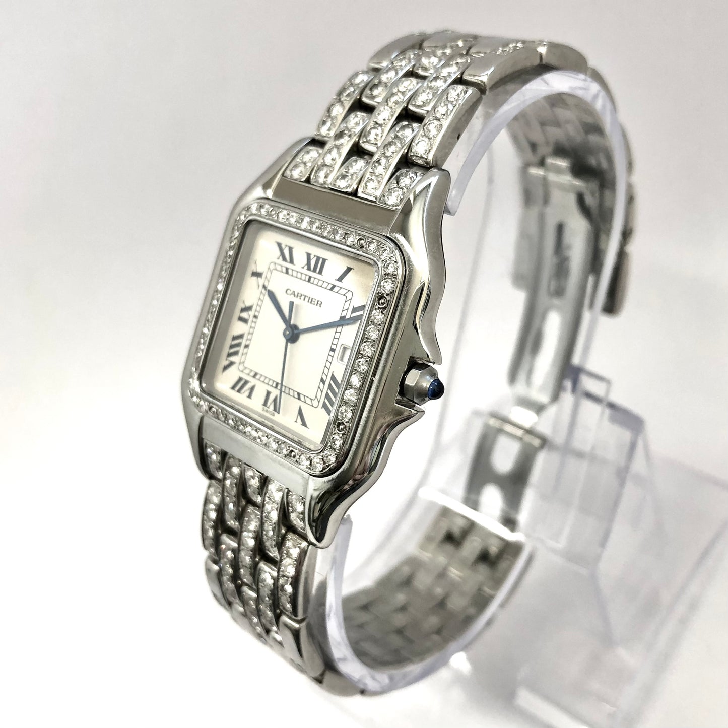 CARTIER PANTHÉRE Quartz 29mm Steel 3.42TCW Diamond Watch
