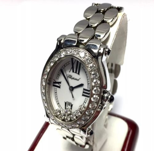 CHOPARD HAPPY SPORT Quartz 30mm Steel 7 Floating DIAMONDS Watch