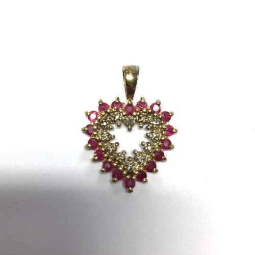 Goldaplted Sterling Silver RUBY LOVE PENDANT Stamped .925, 6g