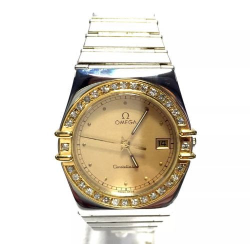 OMEGA CONSTELLATION Quartz 33mm 2 Tone DIAMOND Watch