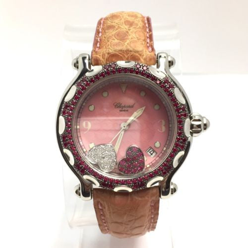 CHOPARD HAPPY SPORT Quartz 32mm Steel Floating Hearts & Rubies Watch