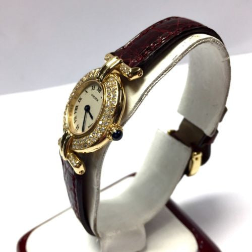 CARTIER COLISÉE Quartz 18K Yellow Gold 24mm Diamond Watch