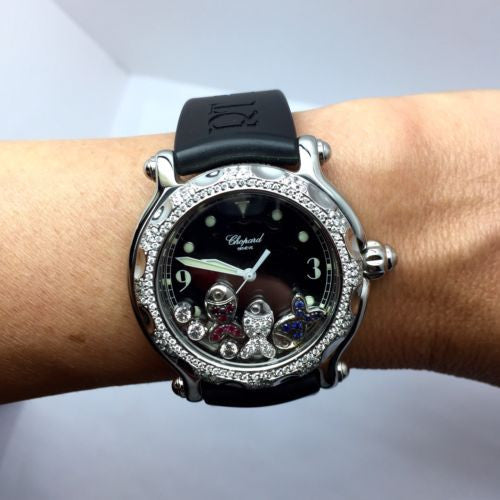 CHOPARD HAPPY SPORT Quartz Steel 38mm Floating Fishes Diamond