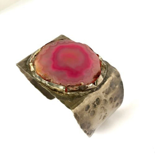 Hand-Crafted BRACELET w/ Genuine Pink Stone 45g