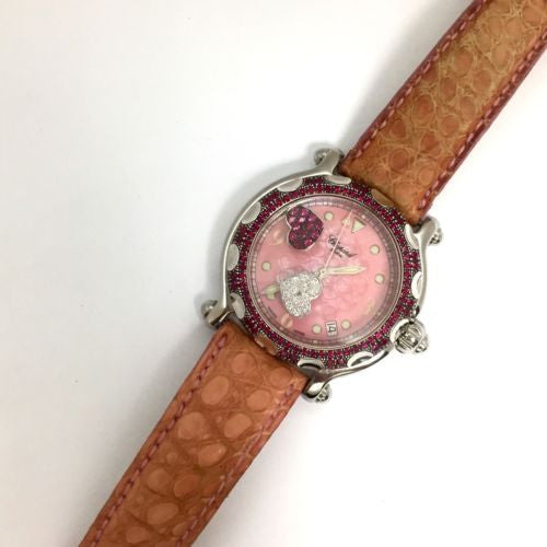 CHOPARD HAPPY SPORT Quartz 32mm Steel Floating Hearts & Rubies Watch